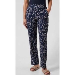 Athleta Navy Blue Pink Vienna Cargo Pant Straight Leg Voyage Orchid 8 T